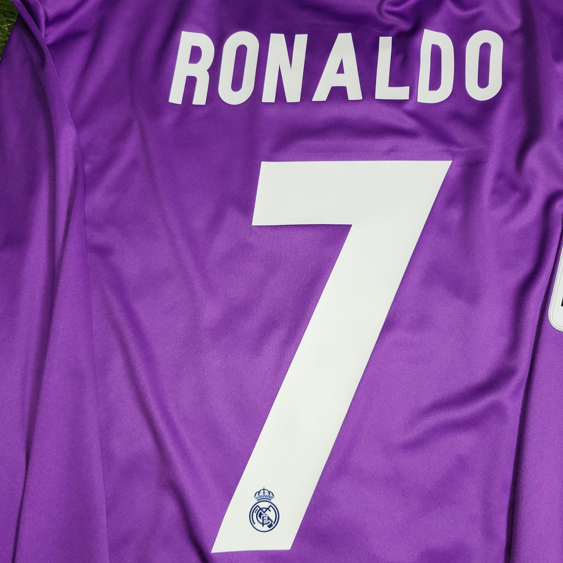 Cristiano Ronaldo Real Madrid 2016 2017 Purple Away Long Sleeve Soccer Jersey Shirt L SKU# AI5159 - foreversoccerjerseys