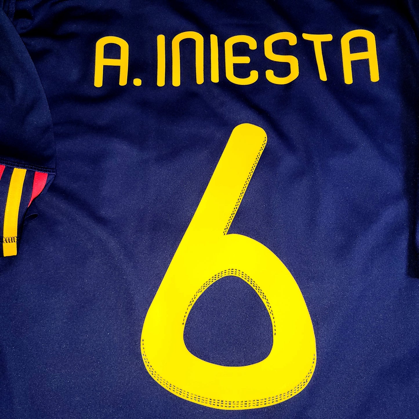 Iniesta Spain 2010 WORLD CUP FINAL Soccer Away Jersey L SKU# P47896