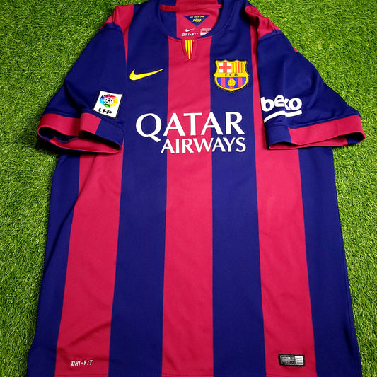 Xavi Barcelona 2014 2015 TREBLE Soccer Jersey XL SKU# 610594-422 - ForeverSoccerJerseys
