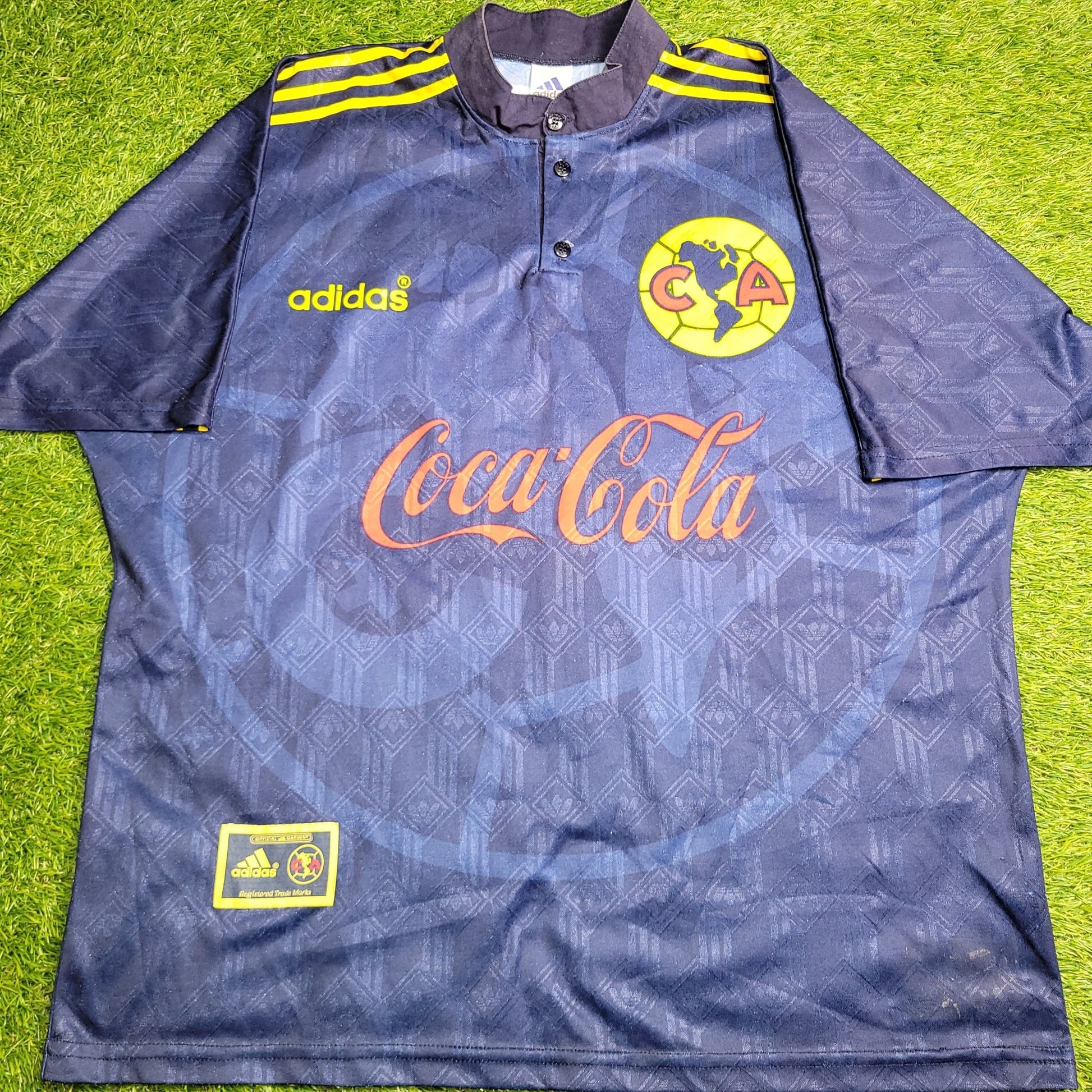 Blanco America Aguilas 1996 - 1999 Adidas Away Soccer Jersey XL Adidas