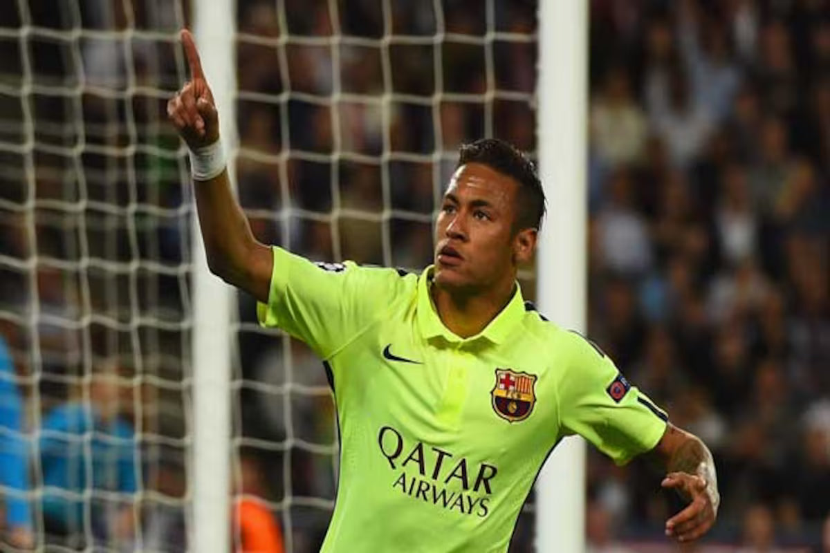 Neymar Barcelona UEFA TREBLE 2014 2015 PLAYER ISSUE Soccer Third Jersey XL SKU# 631132-711