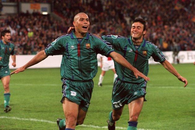 Ronaldo Kappa Barcelona UEFA CUP FINAL 1996 1997 Away Soccer Jersey Shirt XL kappa