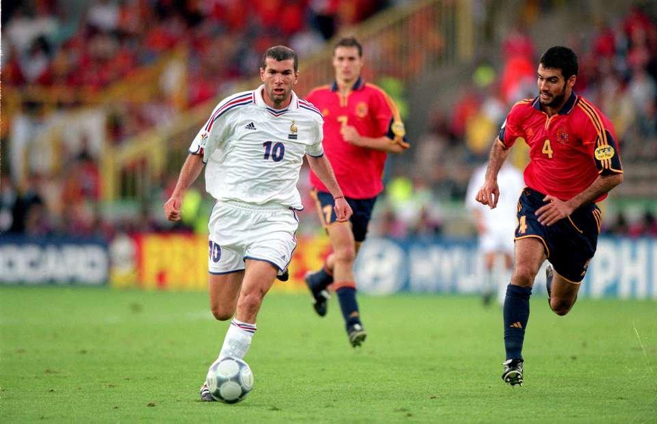 Zidane France 2000 EURO CUP Away Soccer Jersey L Adidas