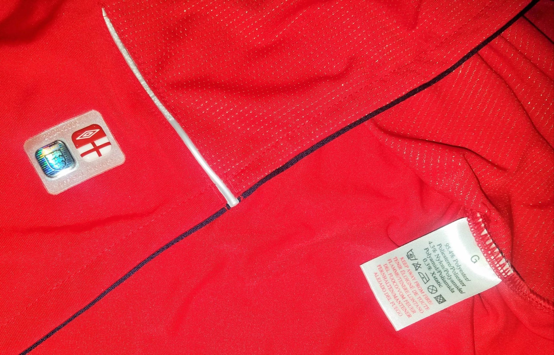 Beckham England 2004 EURO CUP Umbro Jersey Shirt XL foreversoccerjerseys