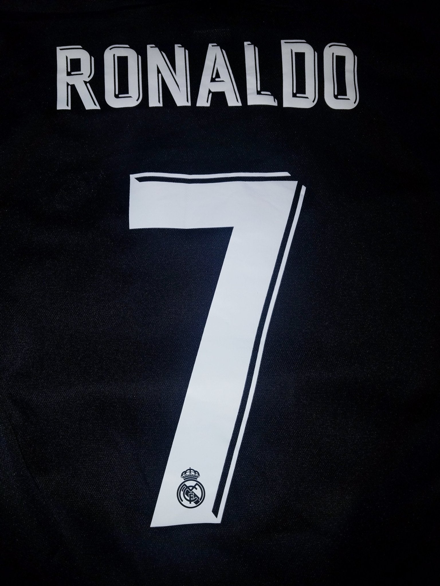 Cristiano Ronaldo Real Madrid 2017 2018 Black Long Sleeve Jersey Shirt Maglia L B31088 foreversoccerjerseys