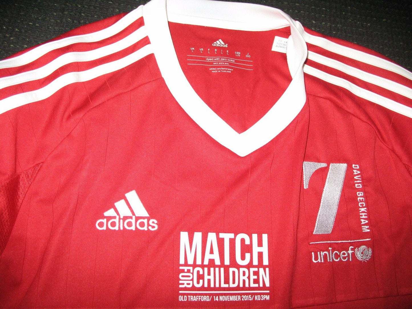 David Beckham MATCH FOR CHILDREN 2015 MATCH ISSUE Jersey Shirt - foreversoccerjerseys