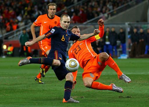 Iniesta Spain 2010 WORLD CUP Final Navy Jersey Espana Camiseta Shirt M foreversoccerjerseys