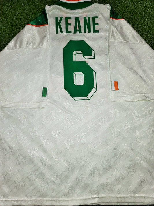Keane Ireland Umbro 1994 WORLD CUP Away White Umbro Jersey Shirt Trikot L foreversoccerjerseys