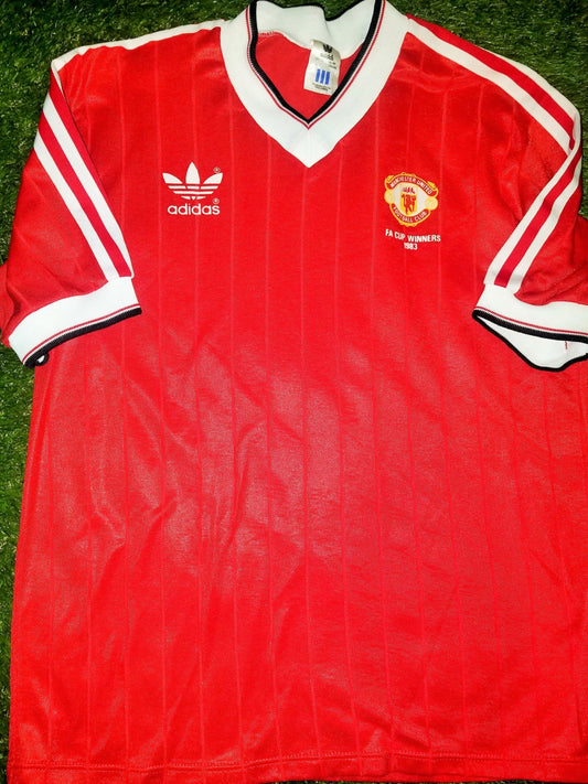 Manchester United Adidas 1982 1983 FA CUP CHAMPIONS Jersey Shirt L foreversoccerjerseys