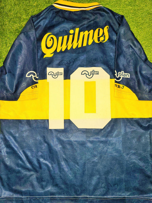 Maradona Boca Juniors 1995 1996 Olan Home Jersey Shirt Camiseta Maglia L foreversoccerjerseys