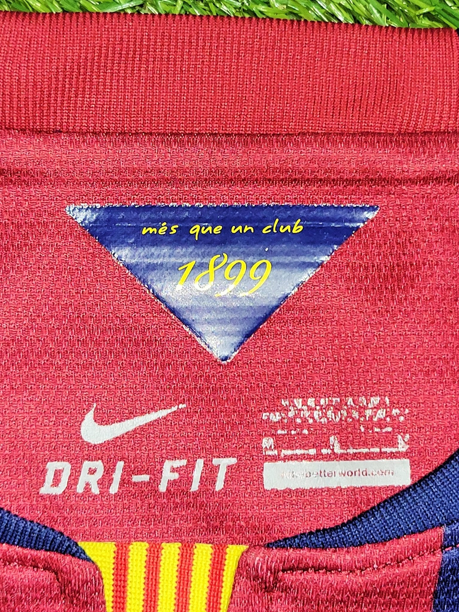 Neymar Barcelona UEFA FINAL TREBLE 2014 2015 PLAYER ISSUE Soccer Jersey Shirt M SKU# 605328-422 Nike