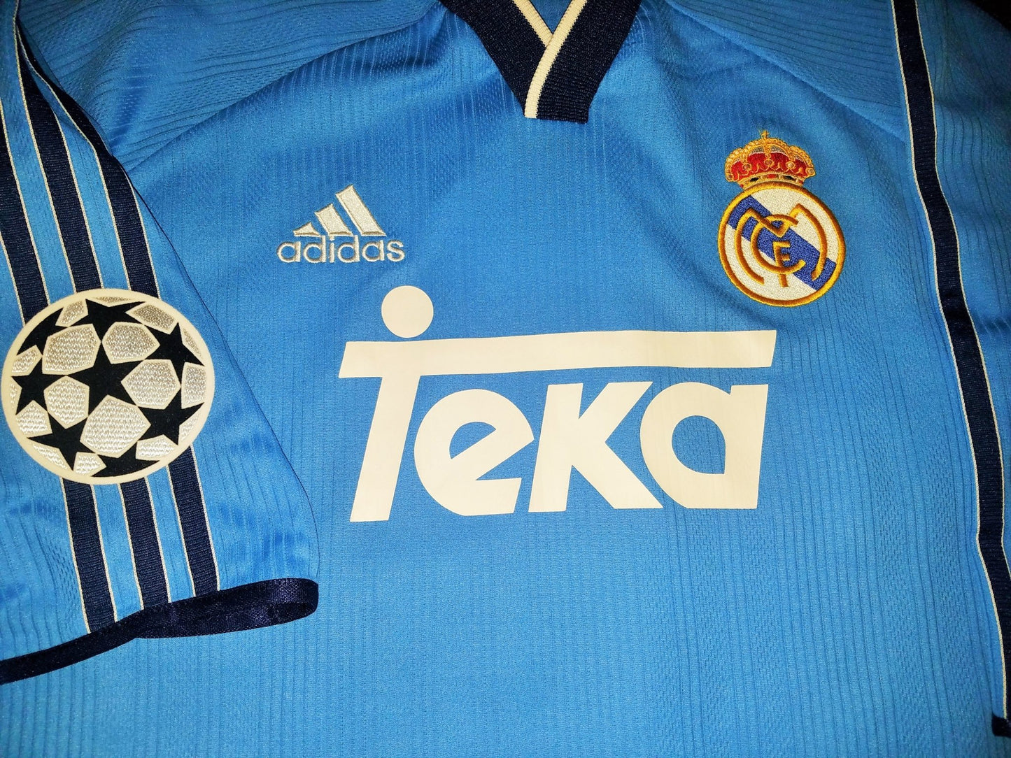 Redondo Real Madrid Blue 1998 1999 Uefa Jersey Shirt Camiseta L foreversoccerjerseys