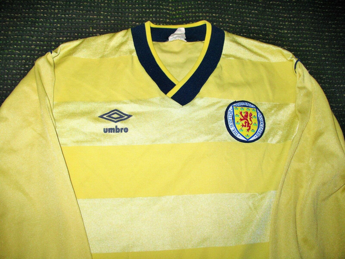 Scotland Umbro 1985 1986 World Cup Yellow Jersey Shirt Trikot L - foreversoccerjerseys
