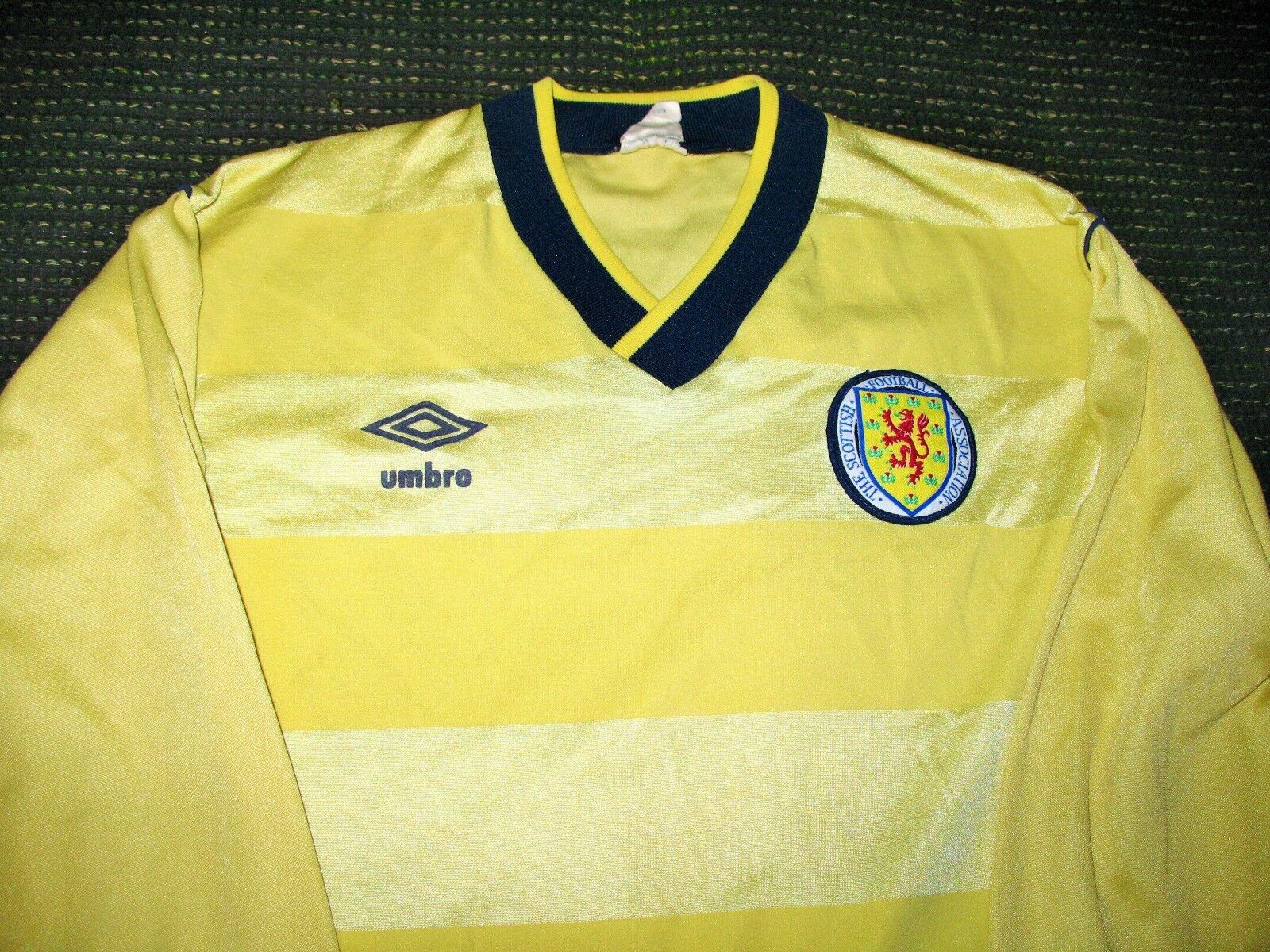 Scotland Umbro 1985 1986 World Cup Yellow Jersey Shirt Trikot L - foreversoccerjerseys