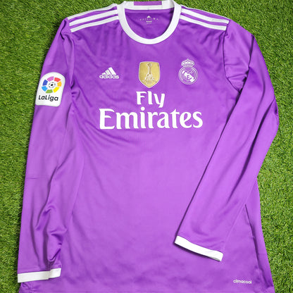 Cristiano Ronaldo Real Madrid 2016 2017 Purple Away Long Sleeve Soccer Jersey Shirt L SKU# AI5159 - foreversoccerjerseys