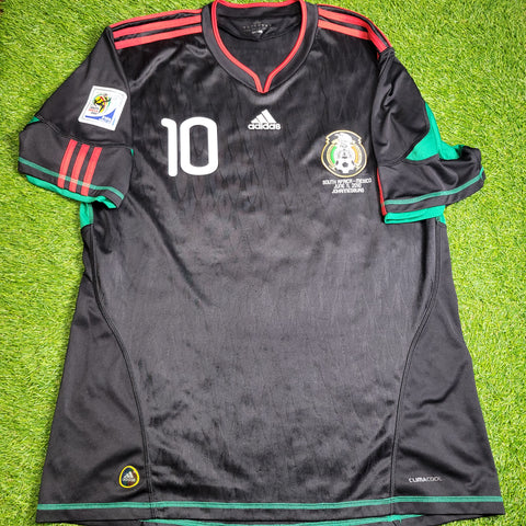 Blanco Mexico 2010 WORLD CUP Away Black Soccer Jersey Shirt XL SKU# P41397