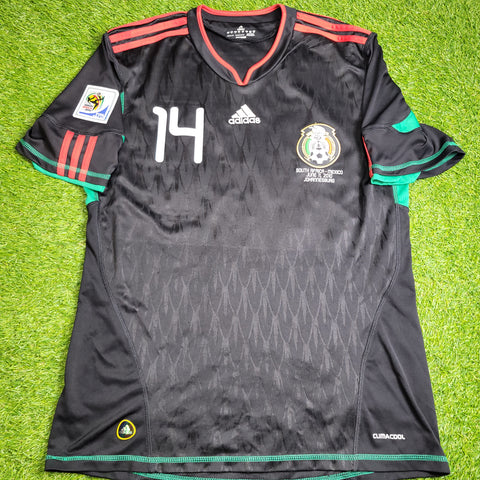 Chicharito Mexico 2010 WORLD CUP Away Black Soccer Jersey Shirt L SKU# P41397