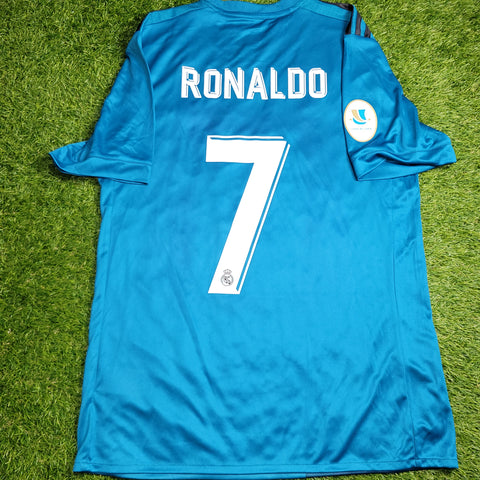 Cristiano Ronaldo Real Madrid 2017 2018 SUPERCUP Third Soccer Jersey Shirt M SKU# BR3539