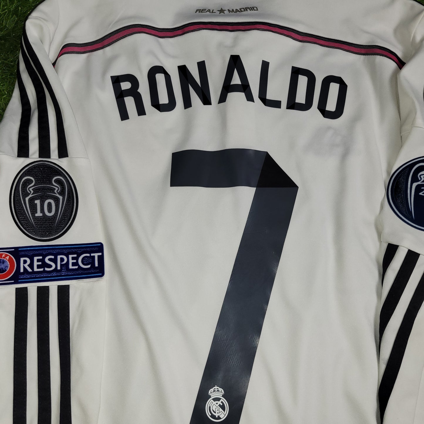 Cristiano Ronaldo Real Madrid 2014 2015 Home Long Sleeve UEFA Soccer Jersey Shirt L SKU# F49660
