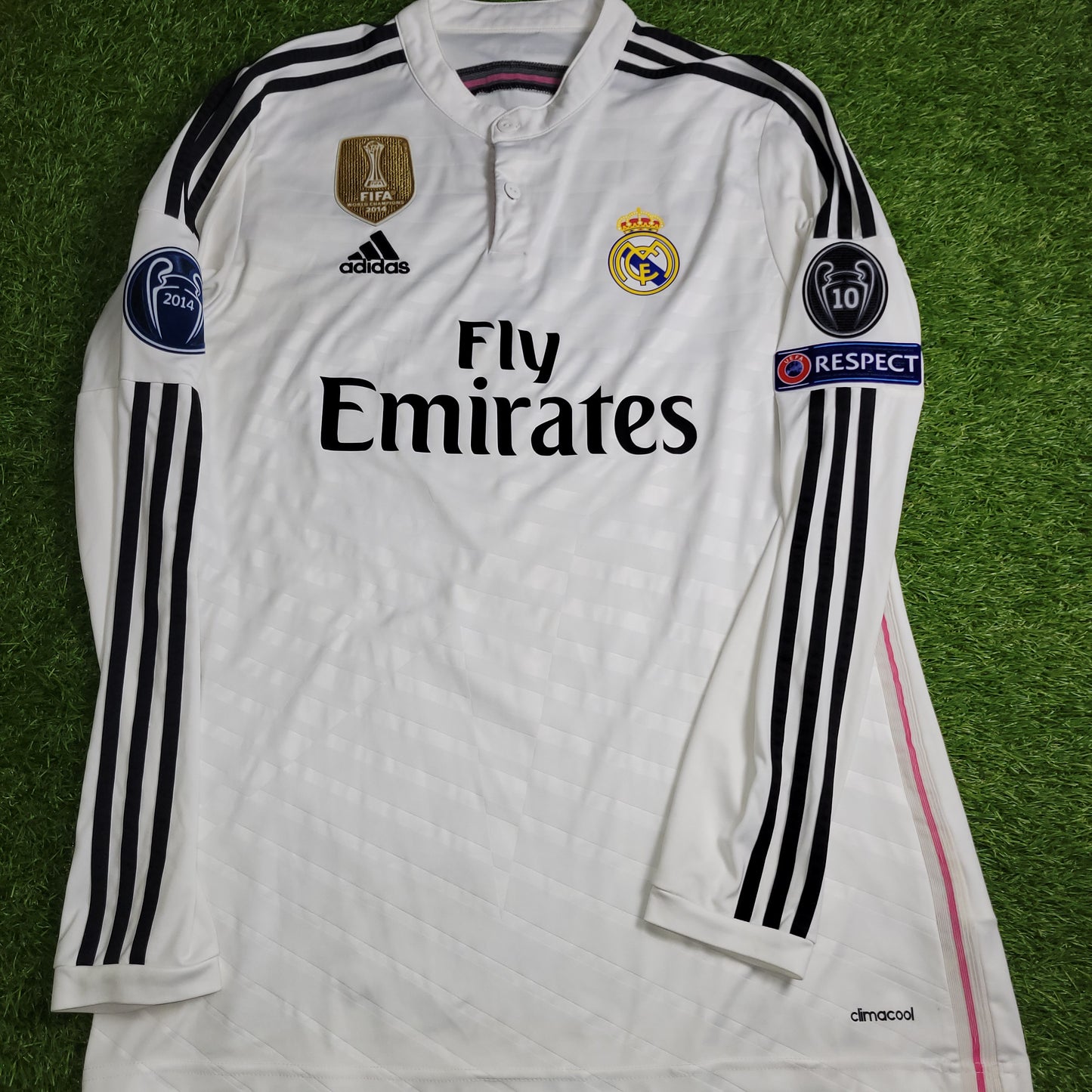 Cristiano Ronaldo Real Madrid 2014 2015 Home Long Sleeve UEFA Soccer Jersey Shirt L SKU# F49660