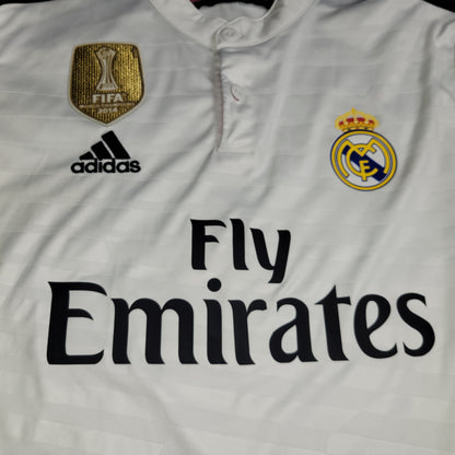 Cristiano Ronaldo Real Madrid 2014 2015 Home Long Sleeve UEFA Soccer Jersey Shirt L SKU# F49660