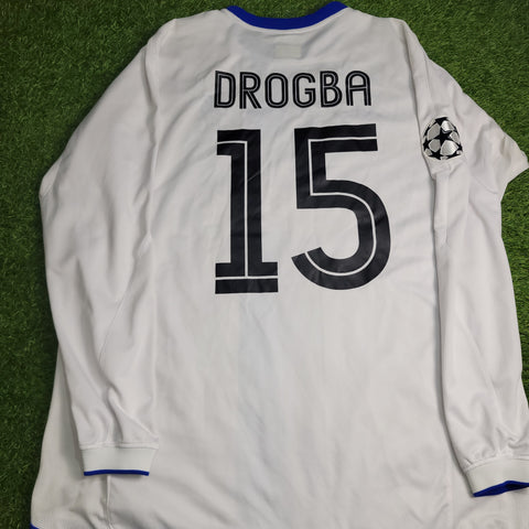 Drogba Chelsea DEBUT 2003 2004 2005 UEFA Away Long Sleeve Soccer Jersey Shirt XL