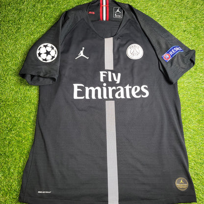 Mbappe Psg Paris Saint Germain 2018 2019 JORDAN VAPORKNIT PLAYER ISSUE Black Soccer Jersey SKU# 918923-012 L