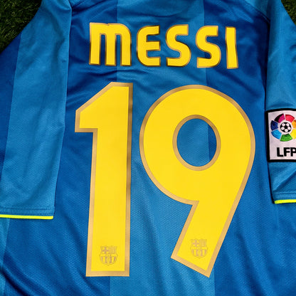 Messi Barcelona Anniversary 2007 2008 Away Soccer Jersey Shirt M SKU# 237743-414 - ForeverSoccerJerseys
