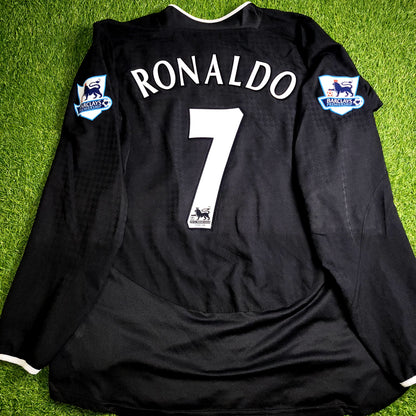 Cristiano Ronaldo Manchester United 2004 2005 Away STAND UP SPEAK UP Soccer Jersey Shirt XL SKU# 112678 - ForeverSoccerJerseys