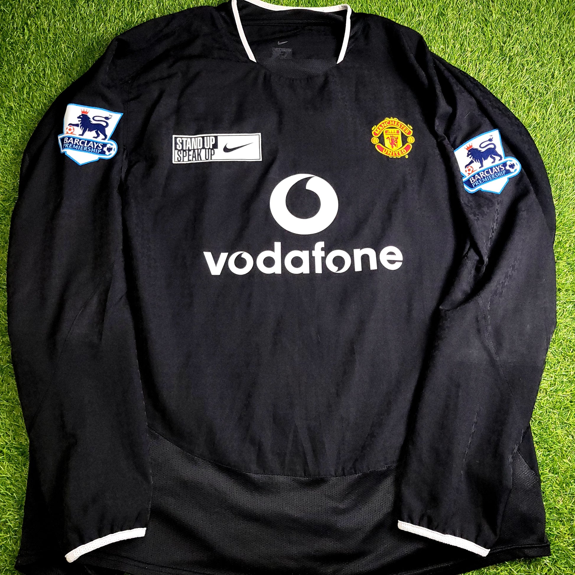 Cristiano Ronaldo Manchester United 2004 2005 Away STAND UP SPEAK UP Soccer Jersey Shirt XL SKU# 112678 - ForeverSoccerJerseys