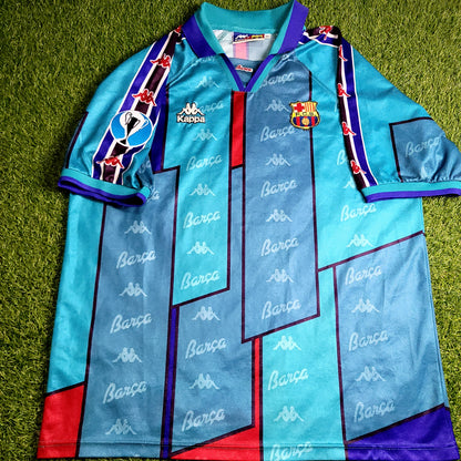 Ronaldo Kappa Barcelona UEFA CUP FINAL 1996 1997 Away Soccer Jersey XL