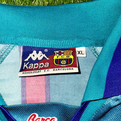 Ronaldo Kappa Barcelona UEFA CUP FINAL 1996 1997 Away Soccer Jersey XL
