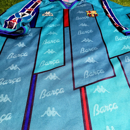 Ronaldo Kappa Barcelona UEFA CUP FINAL 1996 1997 Away Soccer Jersey XL
