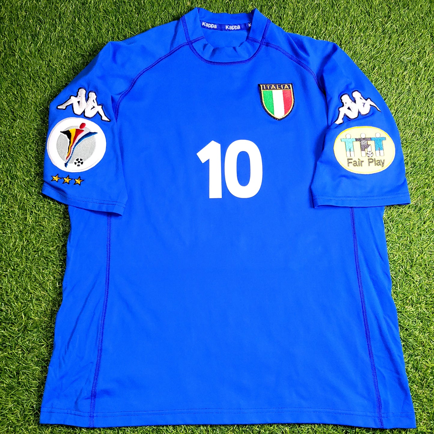 Del Piero Italy Kappa 2000 EURO CUP Home Soccer Jersey Shirt XL - ForeverSoccerJerseys