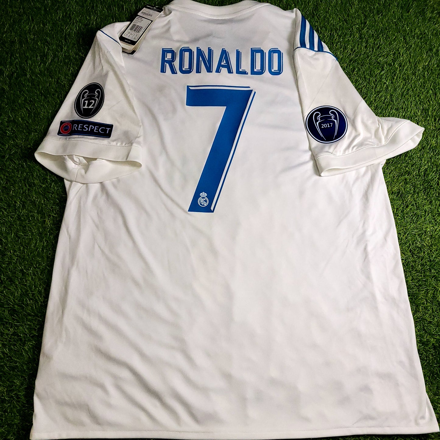 Cristiano Ronaldo Real Madrid 2017 2018 LAST GAME UEFA FINAL Soccer Jersey Shirt BNWT XL SKU# AZ8059