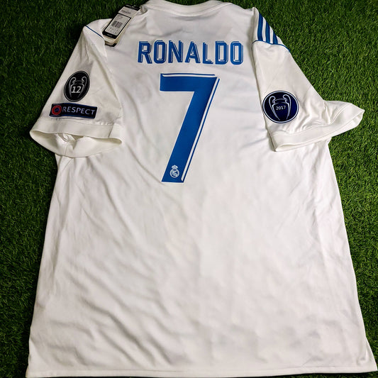 Cristiano Ronaldo Real Madrid 2017 2018 LAST GAME UEFA FINAL Soccer Jersey Shirt BNWT XL SKU# AZ8059