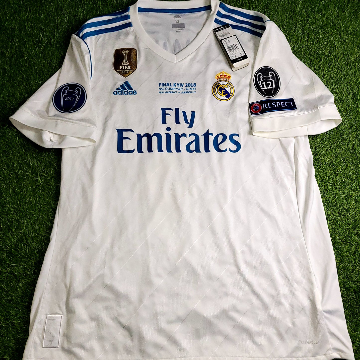 Cristiano Ronaldo Real Madrid 2017 2018 LAST GAME UEFA FINAL Soccer Jersey Shirt BNWT XL SKU# AZ8059