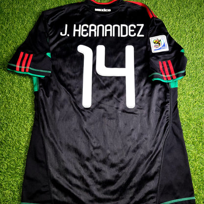 Chicharito Mexico 2010 WORLD CUP Away Black Soccer Jersey Shirt L SKU# P41397 - ForeverSoccerJerseys