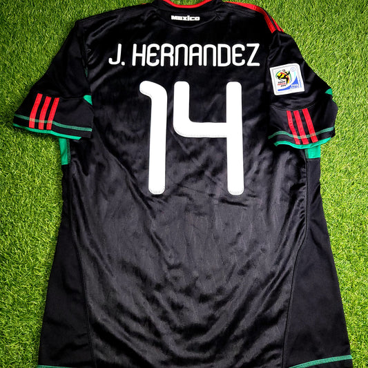 Chicharito Mexico 2010 WORLD CUP Away Black Soccer Jersey Shirt L SKU# P41397 - ForeverSoccerJerseys