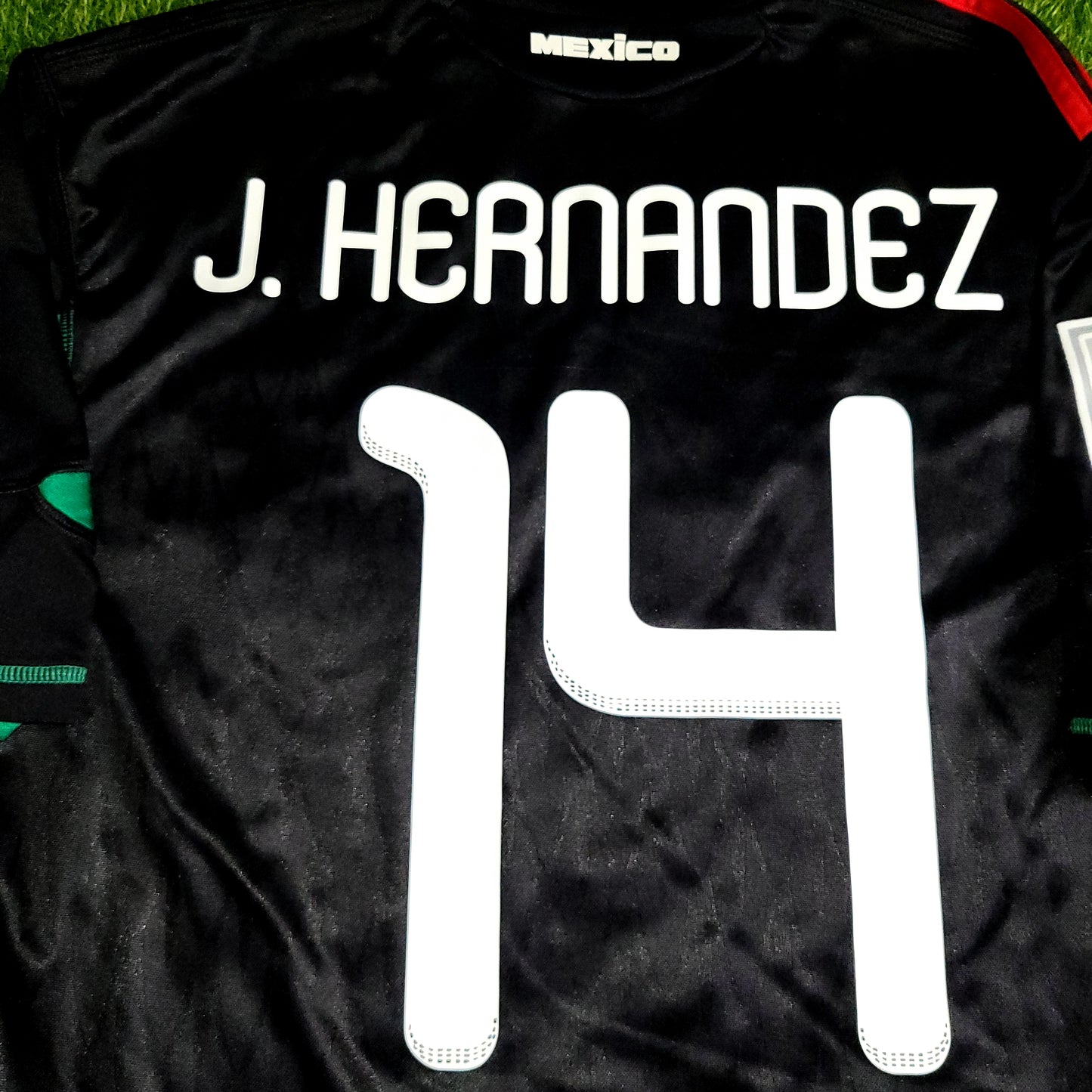 Chicharito Mexico 2010 WORLD CUP Away Black Soccer Jersey Shirt L SKU# P41397 - ForeverSoccerJerseys