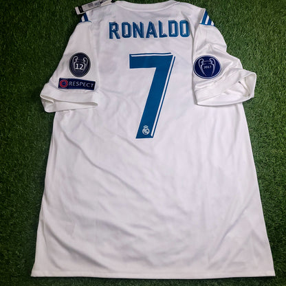 Cristiano Ronaldo Real Madrid 2017 2018 LAST GAME UEFA FINAL Soccer Jersey Shirt BNWT L SKU# AZ8059 - ForeverSoccerJerseys