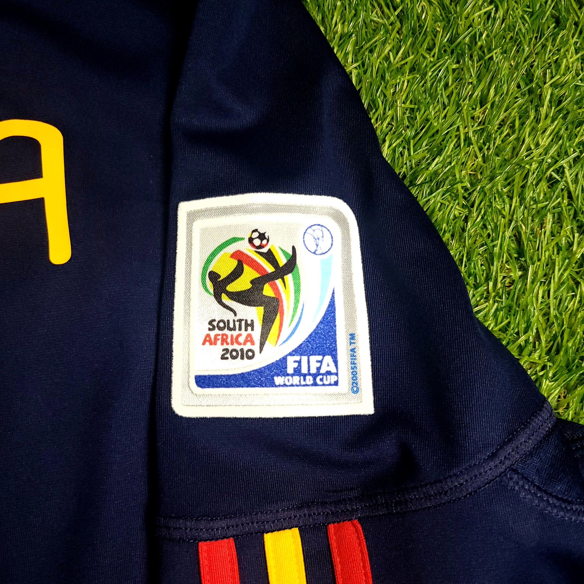Iniesta Spain 2010 WORLD CUP FINAL Soccer Away Jersey L SKU# P47896 - ForeverSoccerJerseys