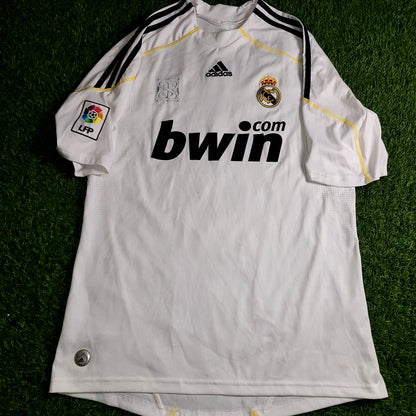Cristiano Ronaldo Real Madrid 2009 2010 DEBUT Home Soccer Jersey Shirt M SKU# E84352 - ForeverSoccerJerseys