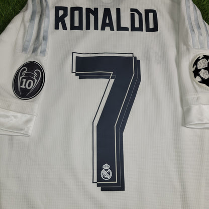 Cristiano Ronaldo Real Madrid 2015 2016 UEFA FINAL Home Soccer Jersey Shirt M SKU# S12614 - ForeverSoccerJerseys