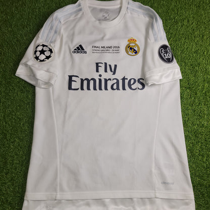 Cristiano Ronaldo Real Madrid 2015 2016 UEFA FINAL Home Soccer Jersey Shirt M SKU# S12614 - ForeverSoccerJerseys