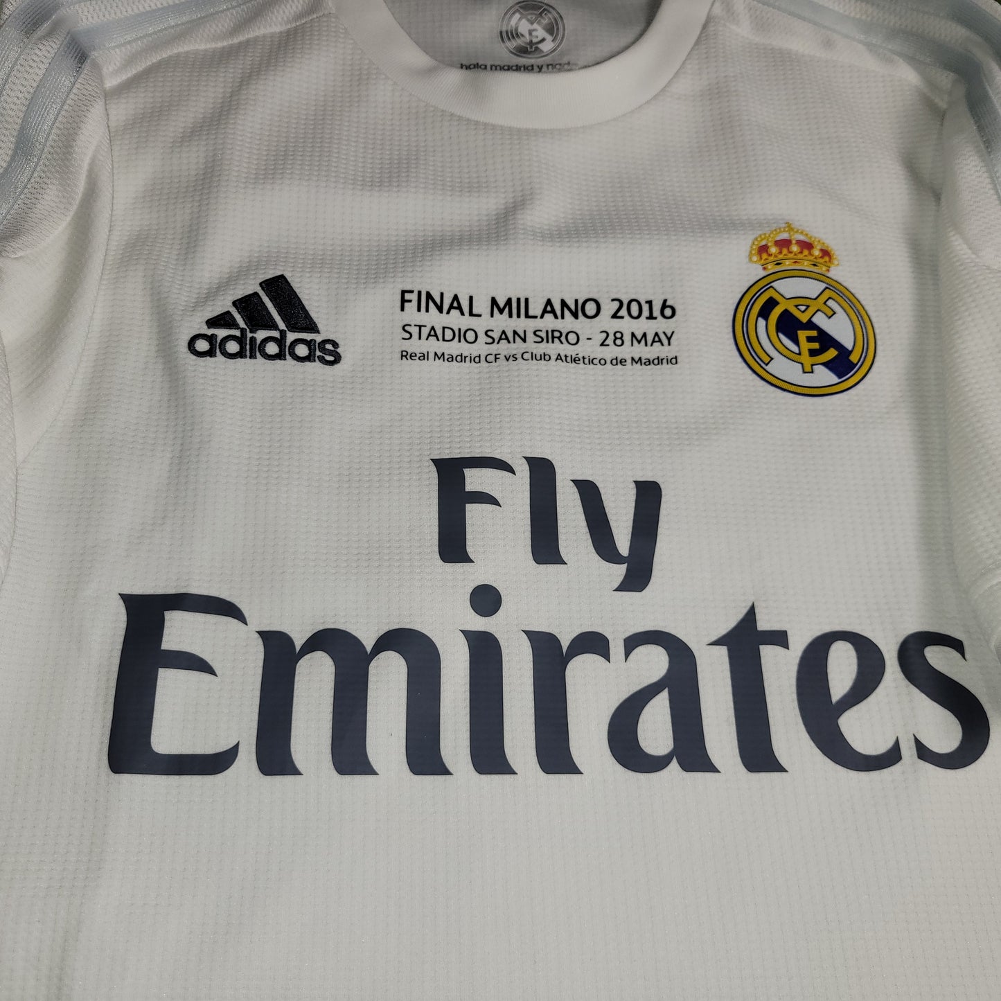 Cristiano Ronaldo Real Madrid 2015 2016 UEFA FINAL Home Soccer Jersey Shirt M SKU# S12614 - ForeverSoccerJerseys
