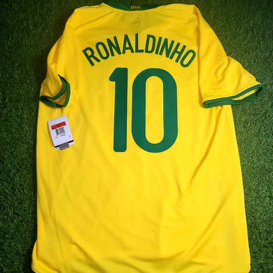 Ronaldinho Nike Brazil 2008 Soccer Jersey Shirt  BNWT L SKU# 258949-703