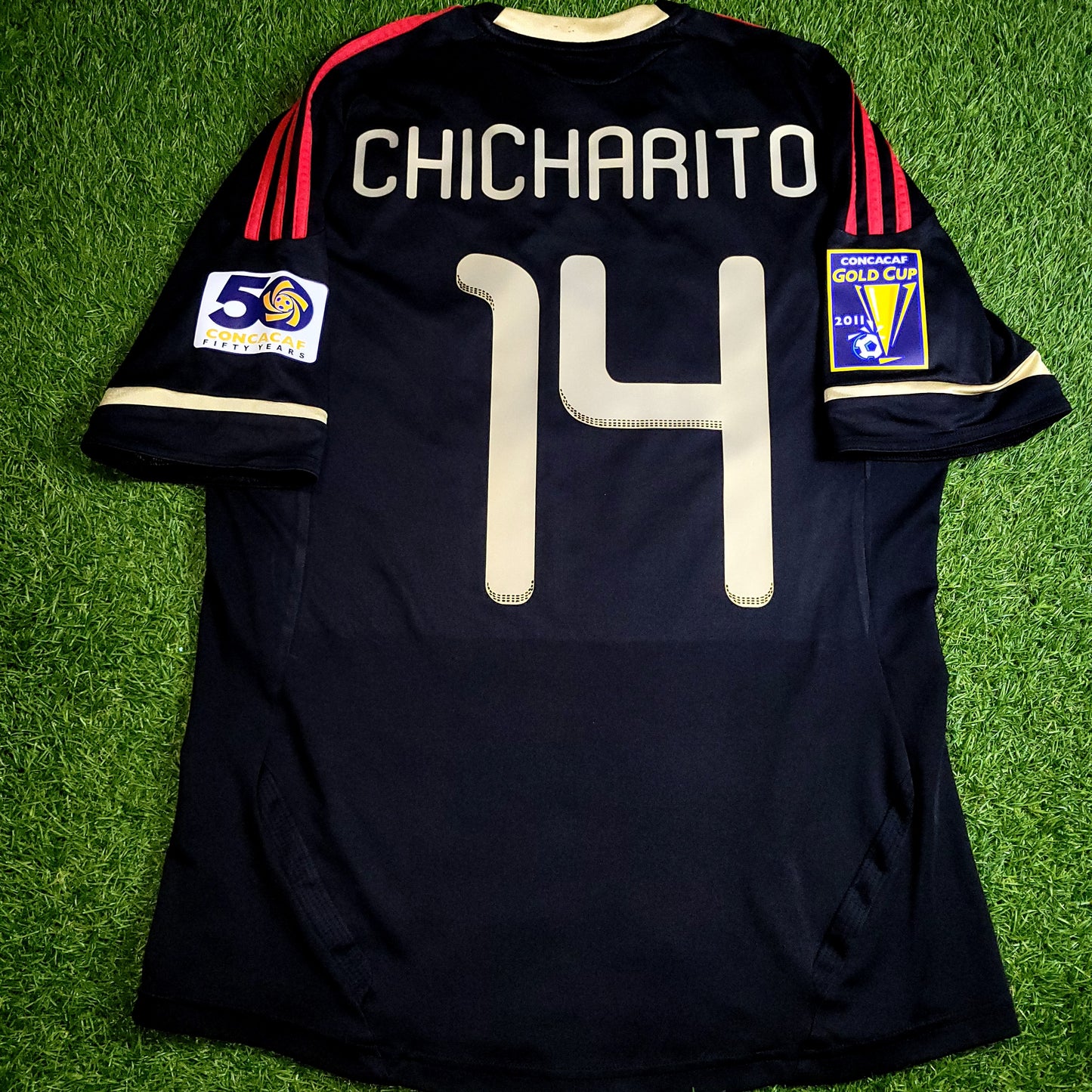 Chicharito Mexico 2011 GOLD CUP FINAL Soccer Away Jersey Shirt M SKU# V31526