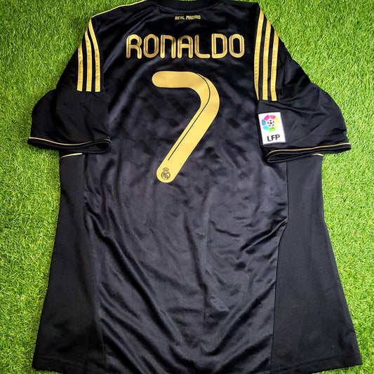 Cristiano Ronaldo Real Madrid 2011 2012 Away Soccer Jersey Shirt L SKU# V13642 - ForeverSoccerJerseys