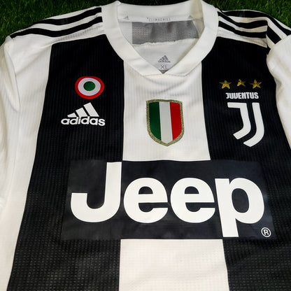 Cristiano Ronaldo Juventus 2018 2019 DEBUT UEFA PLAYER ISSUE Soccer Jersey Shirt XL SKU# CF3493